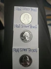 1962,1963,1964 Silver Proof Quarters 3