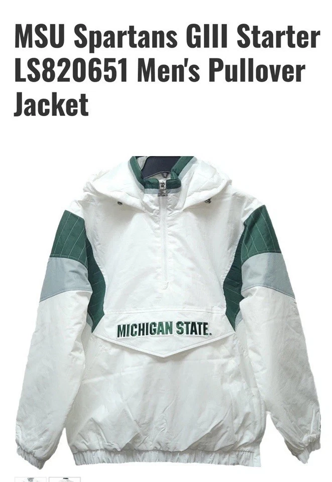 Chaqueta Pullover Talla XXL Starter X GIII Michigan State Spartans - Ajuste Suelto Foto 2 de 4
