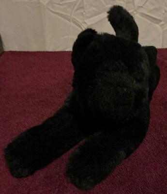 Douglas Black Cat Plush Cuddle Toy Stuffed Animal 14  Lying