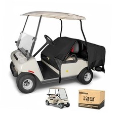 Waterproof Golf Cart Seat Covers 4 Passenger Universal Fits, Dark Black