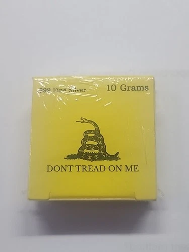 10g bar  .999 Fine Silver "Don't Tread On Me" Flag Bar in  Sealed Box