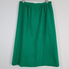 Vintage Pendleton Pure Virgin Wool Aline Skirt size 10 Green Office Classic USA