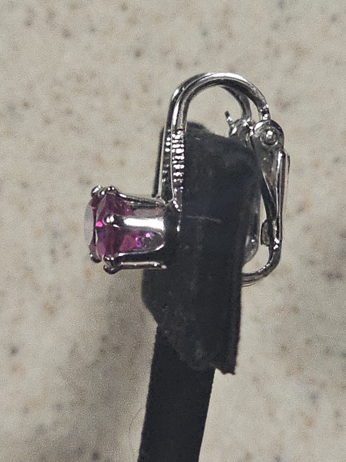 Sterling Silver Clip On Simulated Ruby Earrings - image 4