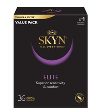 SKYN Elite Lubricated Non Latex Condoms, 36 Count