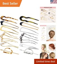 12 PCS French Hair Pins for Women, U-Shaped French Twist Hair Pins for Buns ...