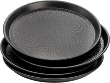 4 Pack round Restaurant Serving Trays, 11.5 Inch Plastic Food Service Trays Non-