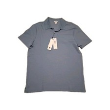 Calvin Klein Men's Stretch Polo Shirt Medium Short Sleeve Blue Button Pullover