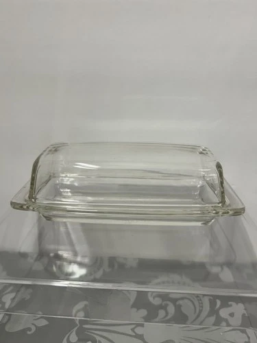 Pyrex Clear Glass Butter Dish Vintage Perfect Condition!
