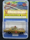 Lesney Matchbox 55 59 Custom GoldFord Galaxie Fire Chief Car With Red Dome Light