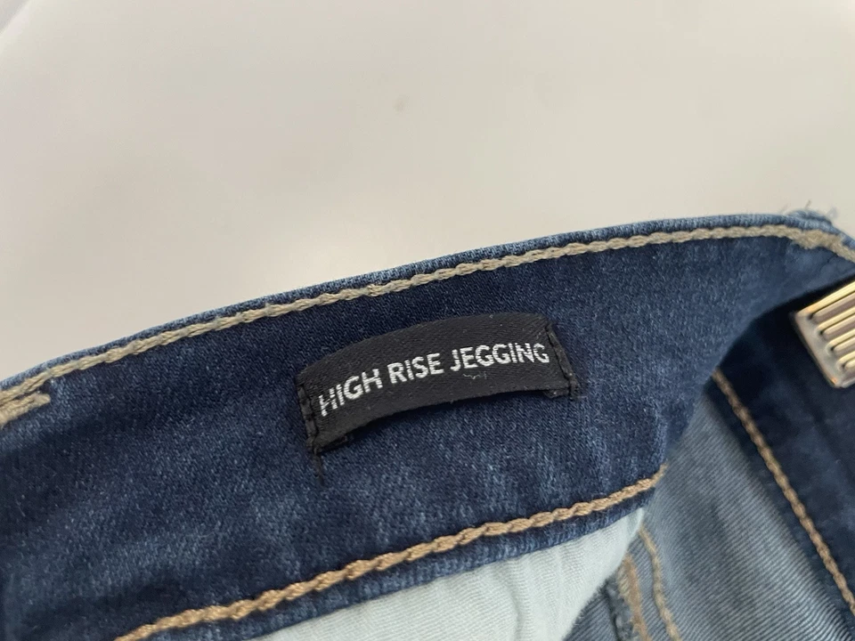 Pantalones Cortos Justice Niños Niñas Botón a Presión Corte Elastizados Tiro Alto Jegging Azul 16 Foto 3 de 4