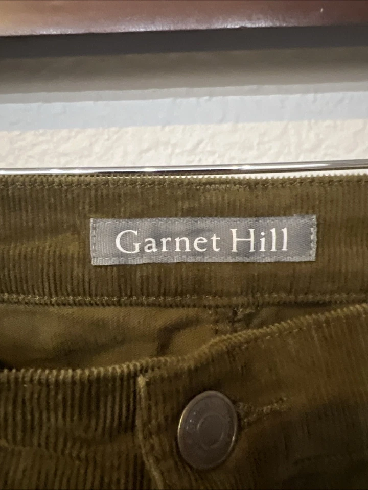 Pantalones de pana ajustados esenciales para mujer Garnet Hill BIRCHWOOD TAN amarillo otoño 12 Foto 3 de 4