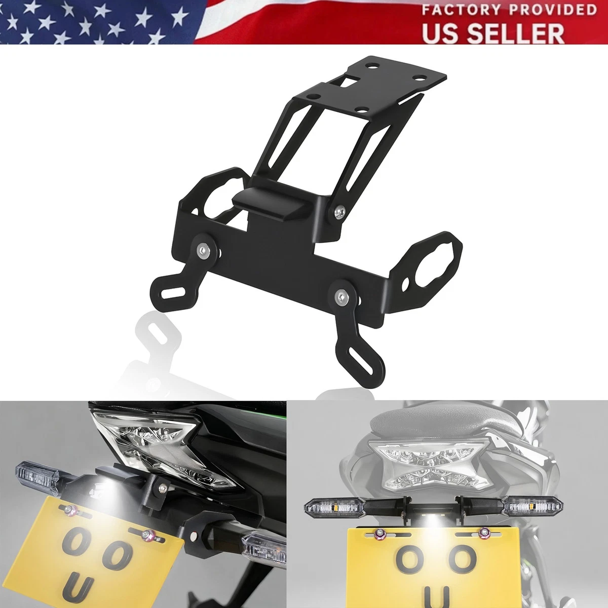 Fender Eliminator Kit + LED Plate Light For 2017-2023 Kawasaki Ninja
