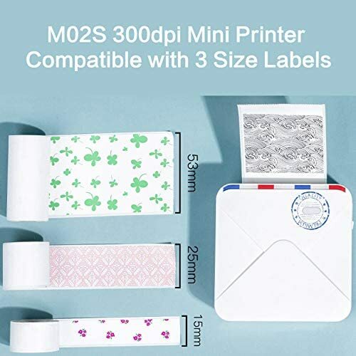 Phomemo M02S Pocket Thermal Printer 300dpi Bluetooth Wireless Label Maker