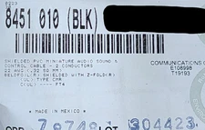 Belden Wire 8451 22/1P Shielded Miniature Microphone/Audio Cable Black /100ft