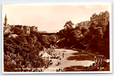 #ad #ad Aberdeen Scotland RPPC Union Terrace Gardens Aerial View Vtg Card Posted 1957 $17.55
