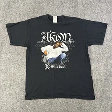 Akon Konvicted 2007 Tour T-Shirt Size Large Black Men’s Rap Tee Y2K Hip Hop