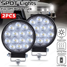 2 X Led Work Light Flood Spot Lights For Truck Off Road Tractor Atv Round 42w Us