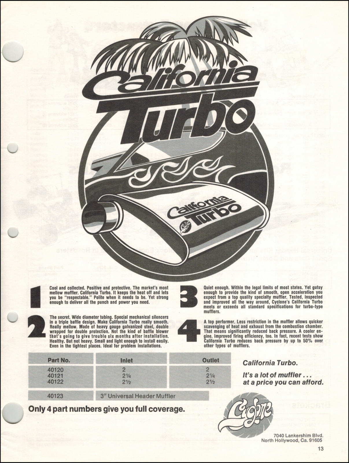 Cyclone Performance Exhaust Systems 1976 Catalog PDF File USB Flash Drive