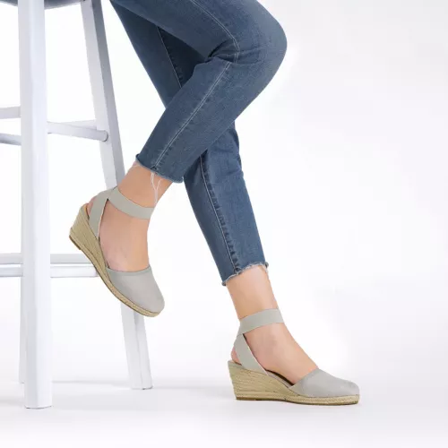 Damenschuhe Espadrilles Keilabsatz elastische Knöchelriemen eng anliegend elegante Schuhe - Bild 18 von 38