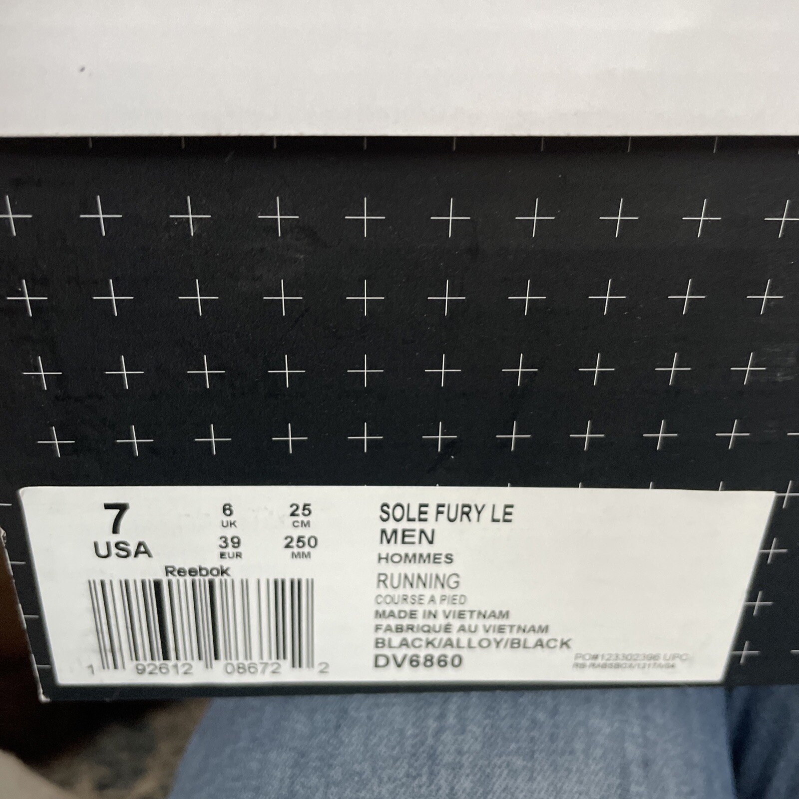 SAOLA Taglia 7 Reebok suola Fury nera trainer a croce