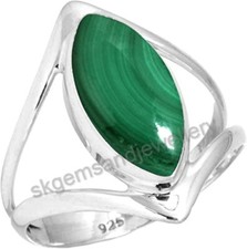 Natural Malachite Ring 925 Sterling Silver Ring Gemstone Ring All Sizes
