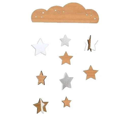 Lua e Estrelas Móbiles para Quarto de Bebê