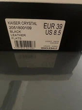 KURT GEIGER Crystal Tassel Black Leather Mule Flat Women Shoes size 39/ 8.5 NEW