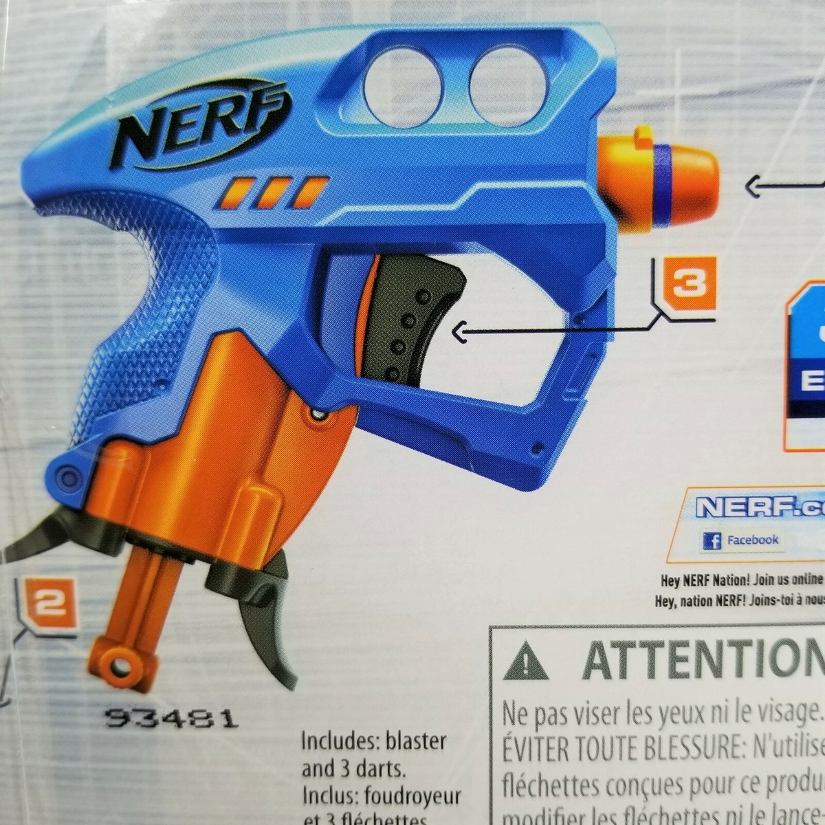 Blaster Nerf Nanofire Flambant Neuf (pistolet) Avec 3