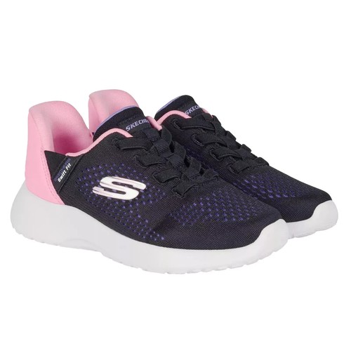 Skechers Kids' Swift Fit Sneaker Black/Pink Shoes Size 4