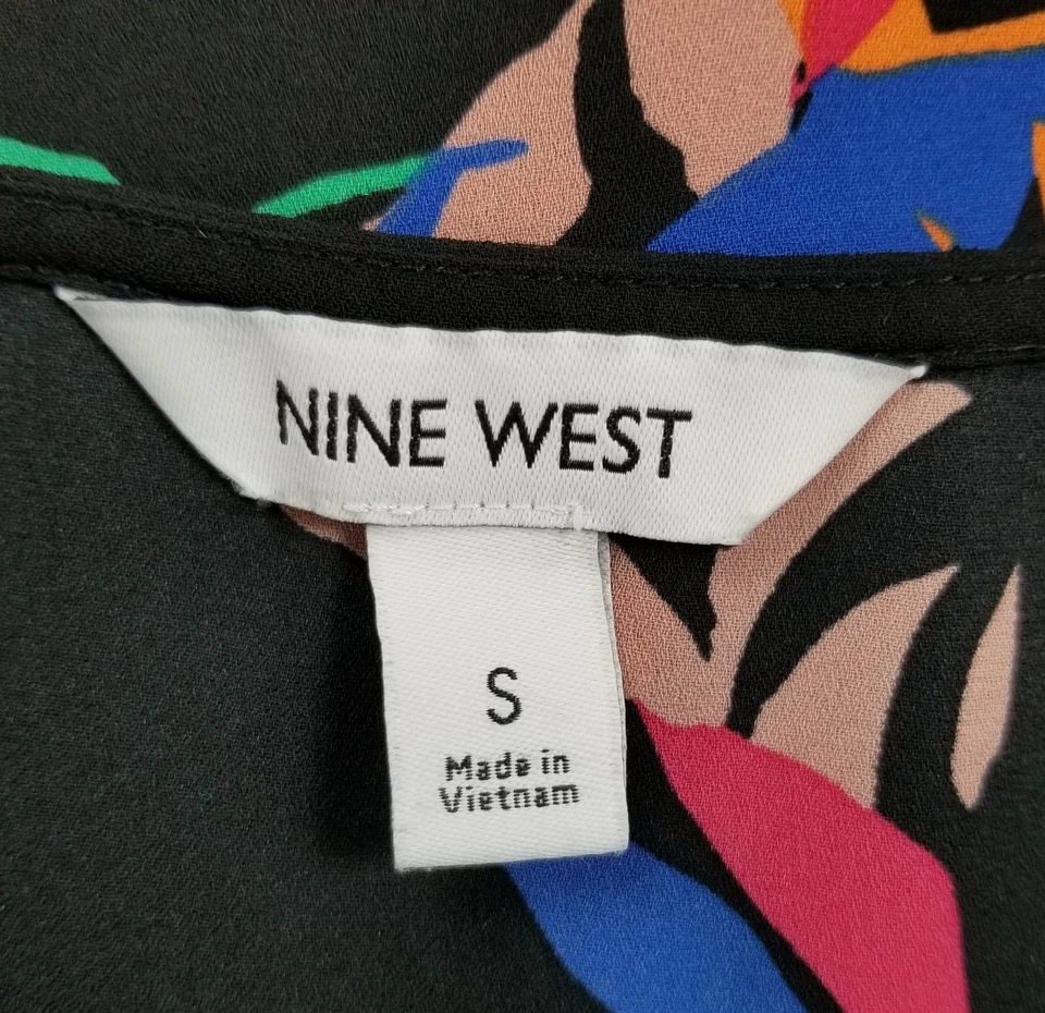 Blusa sin mangas Nine West para mujer pequeña S floral sin mangas primavera verano cuello en V Foto 4 de 4