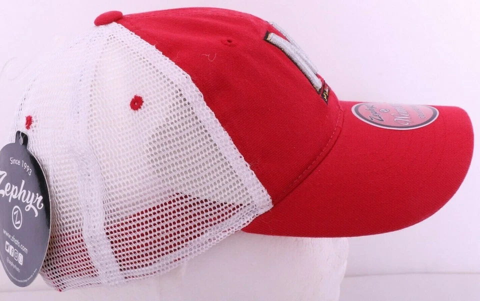 NUEVO Maryland Terrapins Terps Zephyr Bordado Rojo Snapback Trucker Sombrero Para Mujer Foto 4 de 4