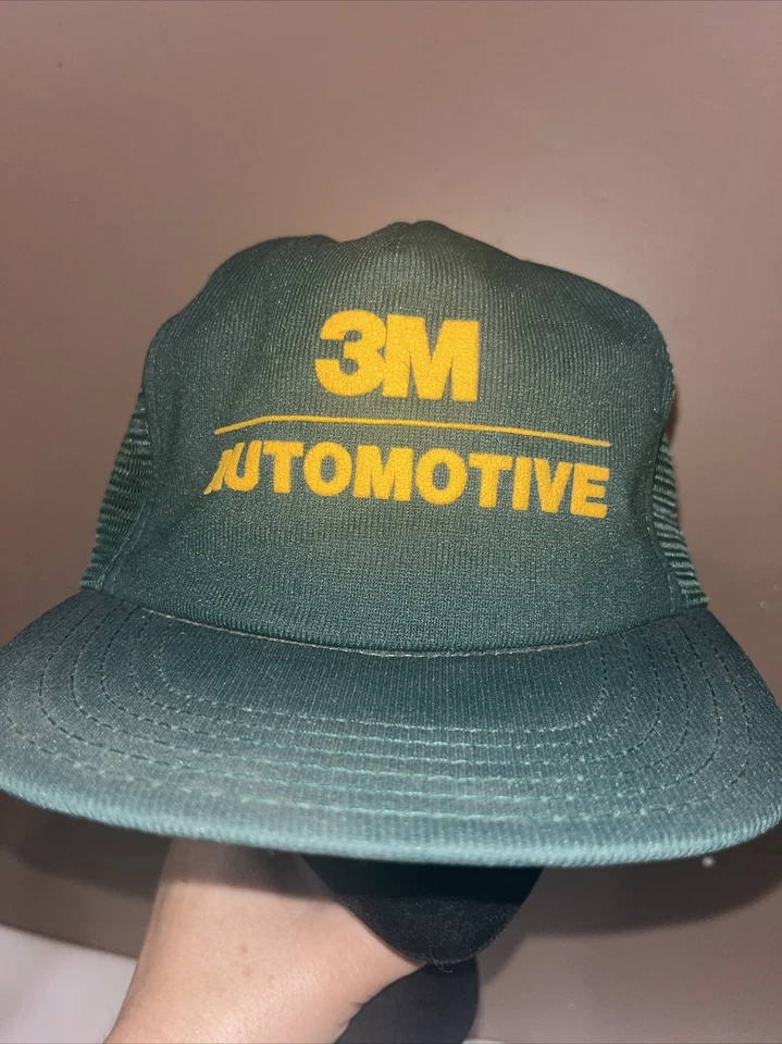 Винтажная зеленая кепка 1980-х 3M с автомобильным логотипом кепка дальнобойщика рабочая бейсболка - Изображение 2 из 4