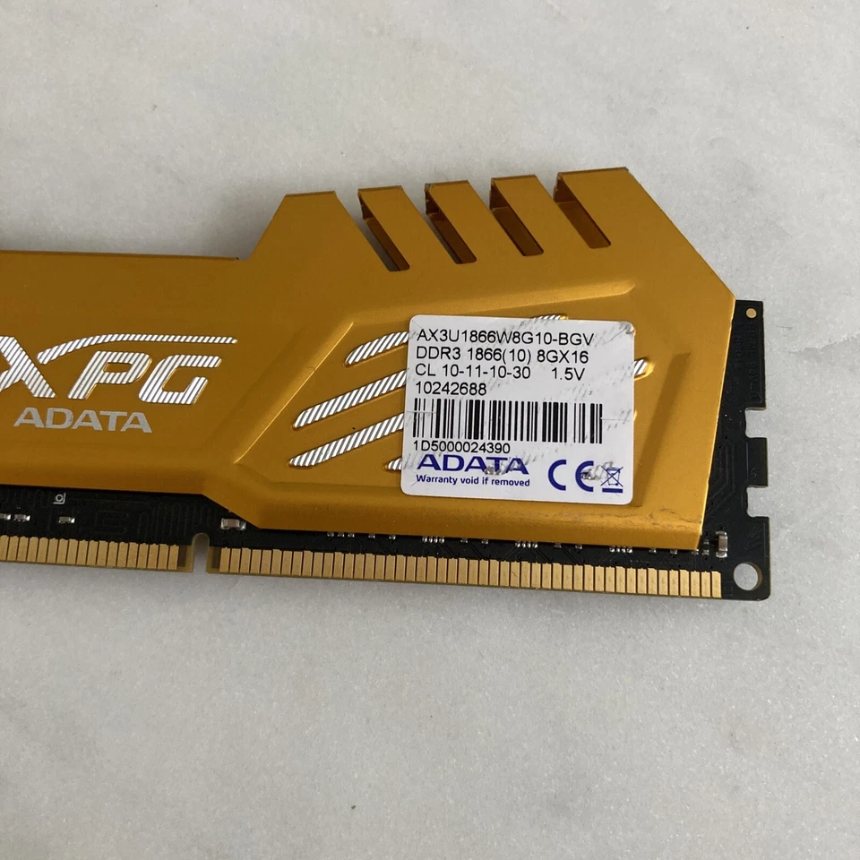 8GB DDR3 1866MHz PC3-14900 UDIMM ADATA XPG Desktop Memory AX3U1866W8G10-BGV - Image 2 of 3