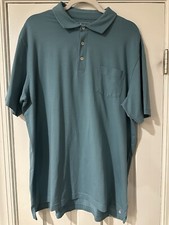 Peter Millar Polo Blue Shirt Size Large Pima Cotton Short Sleeve EUC