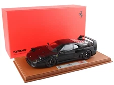 FERRARI F40 MATT BLACK & DISPLAY CASE 1/18 MODEL CAR BY BBR/KYOSHO BBRKS007