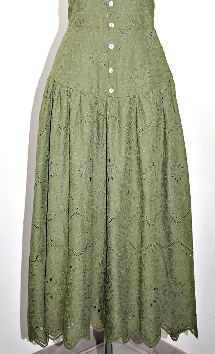 HOUSE OF HARLOW 1960 Faux Button Front Cotton Eyelet Dress in Olive Green sz 6 | eBay HOUSE OF HARLOW 1960 Faux Button Front Cotton Eyelet Dress in Olive Green sz 6 | eBay