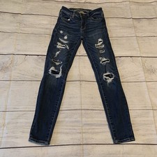 American Eagle Jegging Next Level Stretch Jeans Womens Size 00 Short Distressed