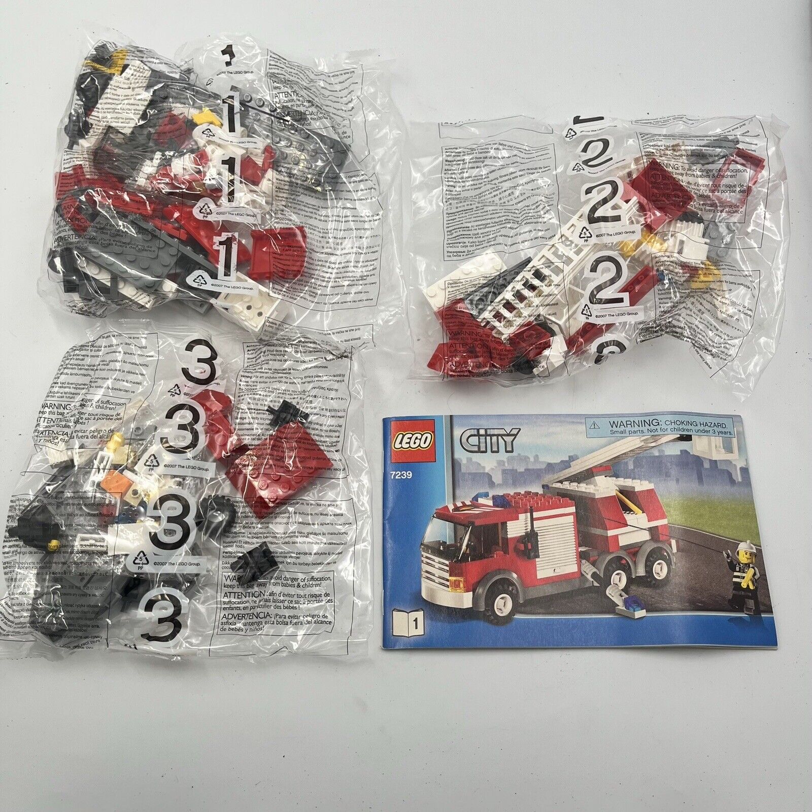 Lego City Fire Truck 7239 No Box All Bags Sealed Instruction For Truck
