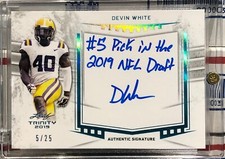 2019 LEAF TRINITY DEVIN WHITE ROOKIE, #A-DW1, AUTO & MESSAGE, PLATINUM #5/25