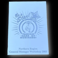 🌟RARE 2003 Chuck E Cheese Northern Region General Manager Glass Mirror Award🌟