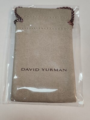David Yurman Small , 4'' by 2.5'' Beige , Suede Jewelry Pouch, New &  Sealed 