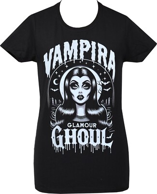 Damen Vampir T-Shirt Friedhof Glamour Ghul Gothic Horror Halloween Vampir