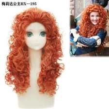 Cosplay Brave Princess Merida Wigs Curly Hairpiece Halloween Wigs Accessories