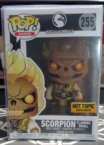 Funko Pop! Scorpion Flaming Skull #255 Vinyl Figure Mortal Kombat Hot Topic