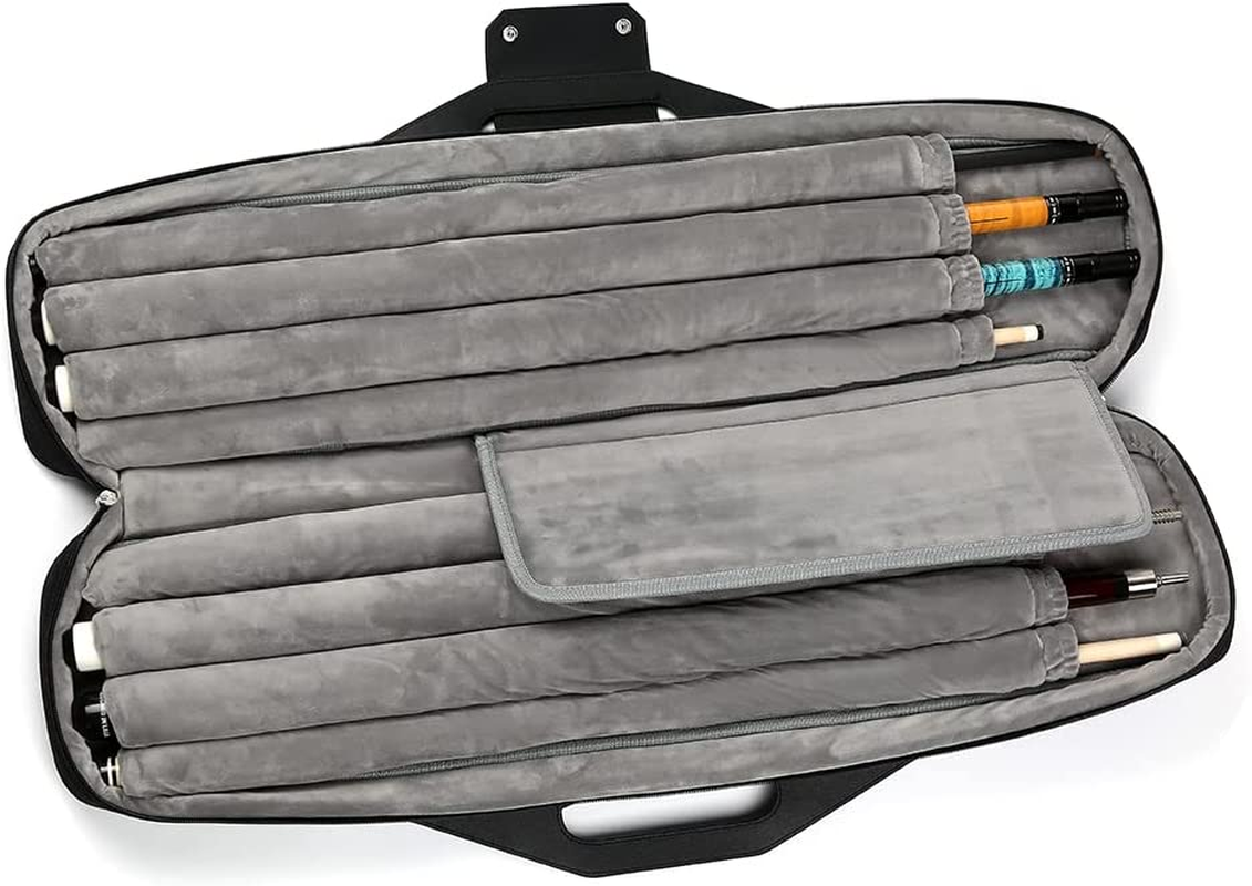 Pool Cue Case 4X4 with Backpack Straps Carrying Case for 4 Pool Cues