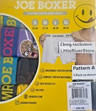 4 Pack Joe Boxer Size L 36-38 Boxer Briefs Cotton Stretch Many Patterns $38