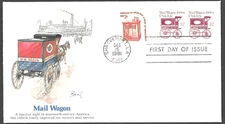 MAIL WAGON TRANSPORTATION COIL PAIR 1981 FLEETWOOD CACHET FDC UNADDR