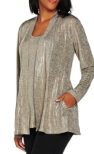 Susan Graver QVC Plus Dressy Foil Print 