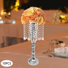 10 Pcs 19.3 in Crystal Flower Stand Wedding Flower Holders Centerpiece
