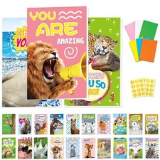 Funny Animal Greeting Cards 24 Sets with Envelopes Stickers Blank Bulk Cards ...